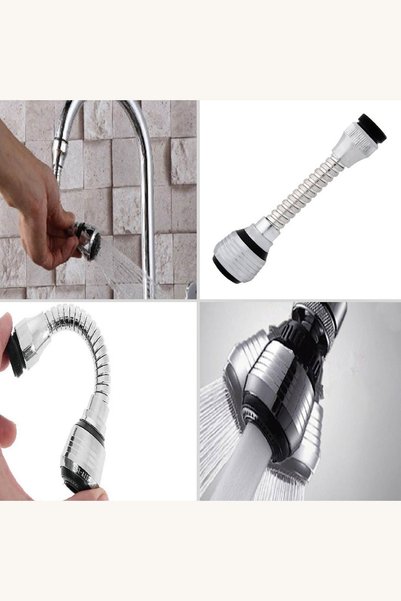 Comerivo Extensie metalică flexibilă pentru robinet, cu funcție de jet sau du...