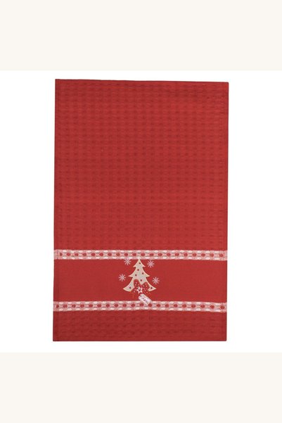 Comerivo Prosop bucatarie Craciun brad rosu burgund 60x40cm cu broderie
