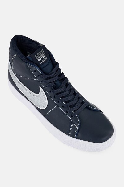 Nike Men Zoom Blazer Mid MS Qs Lace Up Skate Shoes, Dark Navy