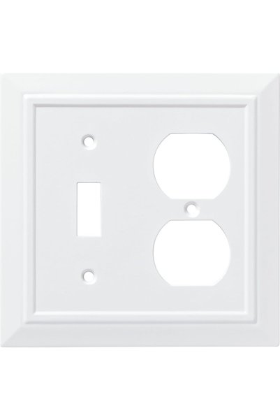 Generic W35245-PW-C مفتاح كهربائي بتصميم كلاسيكي/لوحة حائط مزدوجة/لوحة مفتاح/...