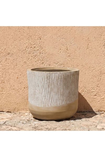 Danube Home Fibre Clay Pots Sand Drift B - 37X37X35 Cm, Multi Color, P