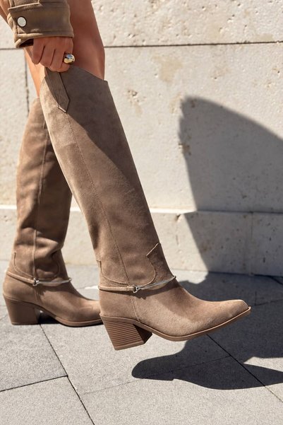 I Love Shoes Avrila Mink Suede Cizme cu toc pentru femei