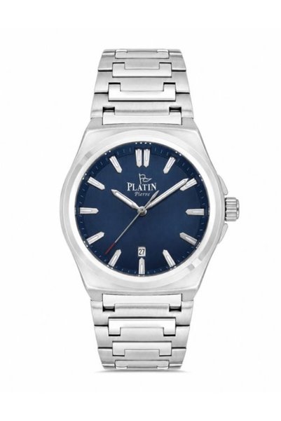 Platin Pierre Sa- Pl-1291Ga -A3 Calendar Steel Band Men's Wristwatch