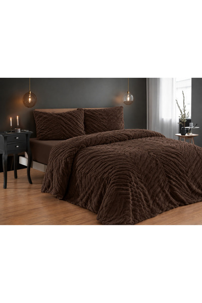 Merinos Diamond Zebra Kürk Comforter Set Çift Kişilik