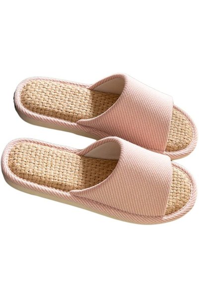 Generic Cozy Linen Indoor Slippers - Breathable and Comfortable House Shoes