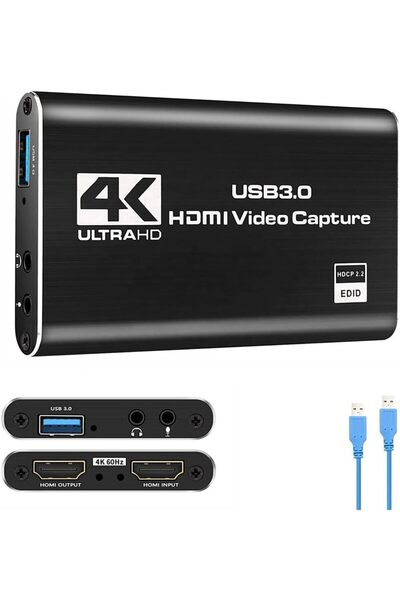 Generic بطاقة التقاط فيديو بدقة 4K، بطاقة التقاط الصوت والفيديو، محول HDMI إل...