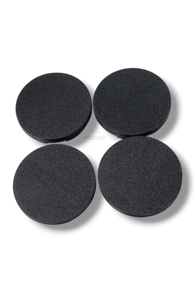 MOZOKO 4'lü Set 55 mm Dış Çap 52 mm İç Çap Siyah Logosuz Jant Göbeği Kapağı