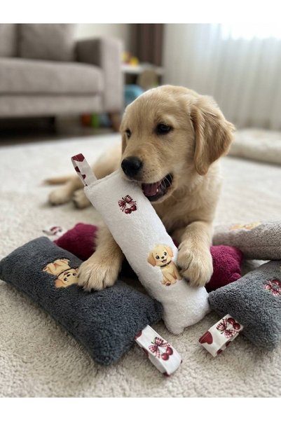 ozlıkaa Cat Dog Toy Plush Dog Printed, Soft Fabric Squeaky Toy