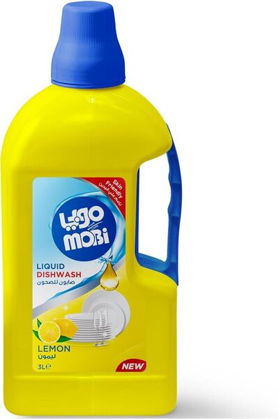 MobilaMax سائل غسيل الأطباق برائحة الليمون - 3 لتر، عبوة واحدة