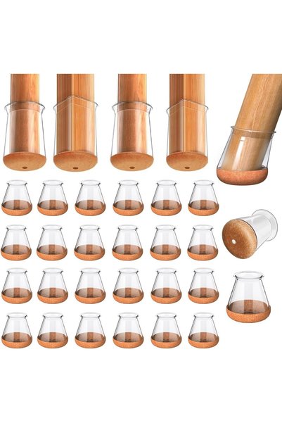 Generic 24 قطعة من واقيات أرجل الكراسي، وسادات لبادية للأثاث