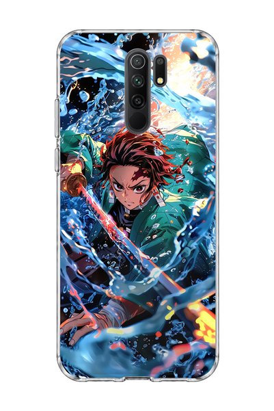 lelia حافظة هاتف شفافة مطبوعة بشفرة مائية من Redmi 9 متوافقة مع أنمي سيف الماء