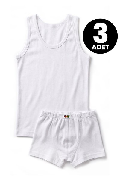 Öts Boy's 3-Piece 100% Cotton Athlete Boxer Set Breathable Fabric (7450-3)