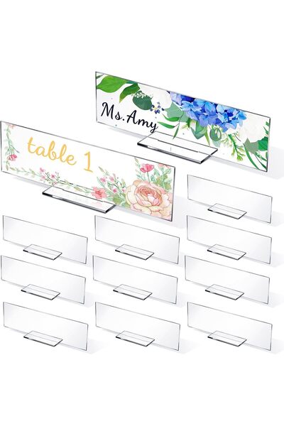 Generic 12 Pack Clear Acrylic Name Plate Personalized Desk Name Plaque Sign R...
