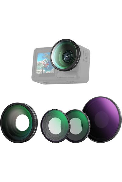 Generic فلتر ND 4 في 1 طراز FL-53 ومجموعة ملحقات العدسة متوافقة مع DJI Osmo A...