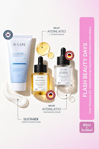 DS V-Line Flash Beauty Days %10 C Vitamini Aydınlatıcı Antioksidan Serum 30 m...