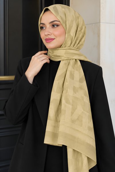 İmajButik شال أورا ناعم باللون الأصفر