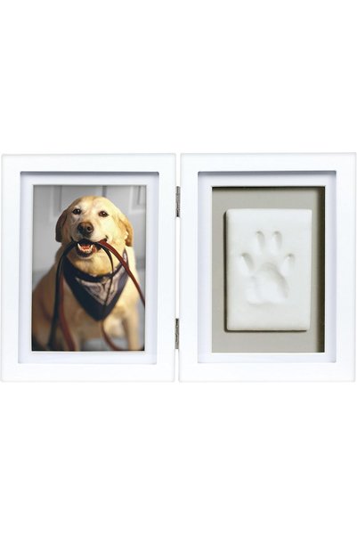 Generic Pet Paw Print Photo Frame With Clay Imprint Kit, Pawprint Making Kit,...