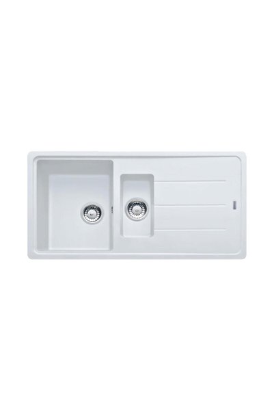 Franke BFG 651 Granit Evye, Bianco, Tezgah Üstü, 1.5 Hazneli, Çift Yönlü Damlalık, 97x50 cm