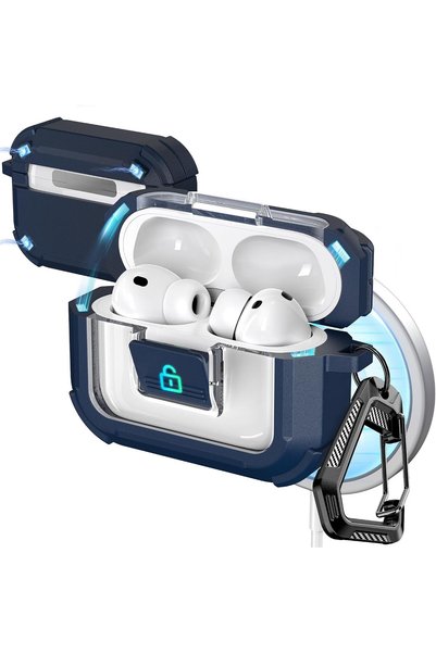 Generic حافظة حماية لجهاز AirPods Pro 3 Generation، متوافقة مع Magsafe، قفل م...