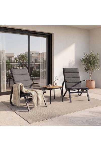 Danube Home Riza Balcony Set 1+2 | 2-Seater Set With Table | All Weather 3 Pi...