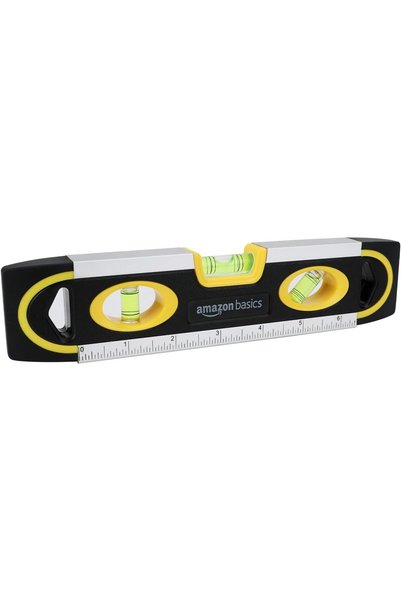 Amazon basics 17.78 CM Magnetic Torpedo Level and Ruler, 180/90/45 Degree Bub...