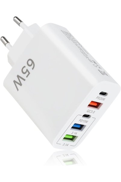 Generic 65W USB C Fast Charger with 5 QC3.0 Ports, PD Adapter 20W Compatible ...