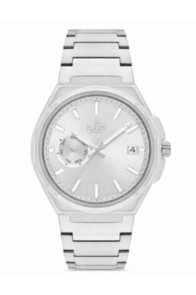 Platin Pierre Sa- Pl-1306Ga - A9 Functions Active Calendar Steel Band Men's W...
