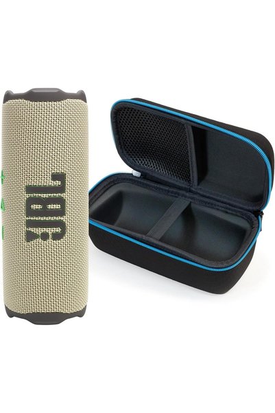 JBL Flip 7 (Sand) + Bundle with divvi! Protective Hardshell Case (Black)
