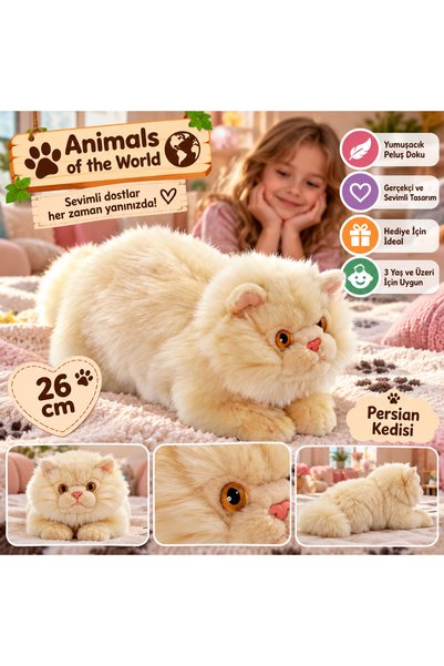 Cici Oyuncak Animals of the World 26 cm İran Kedisi (Persian) Peluş Oyuncak G...