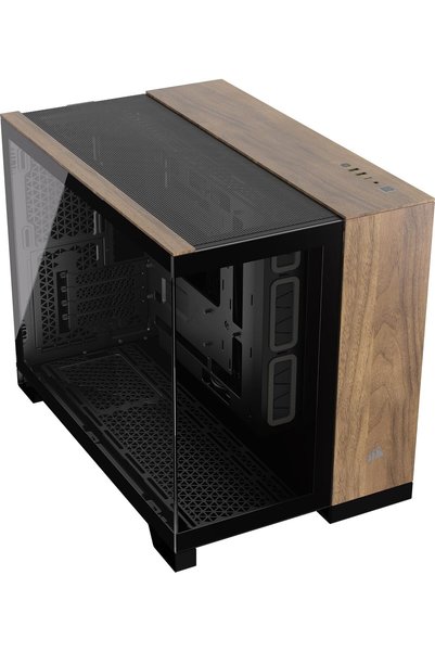 Generic صندوق كمبيوتر صغير الحجم 2500X mATX بتصميم غرفتين - زجاج بانورامي مقس...
