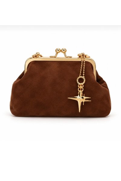 KOÇAK ÇANTA Women's Suede Gold Detailed Chain Strap Scholarship Medium Size E...