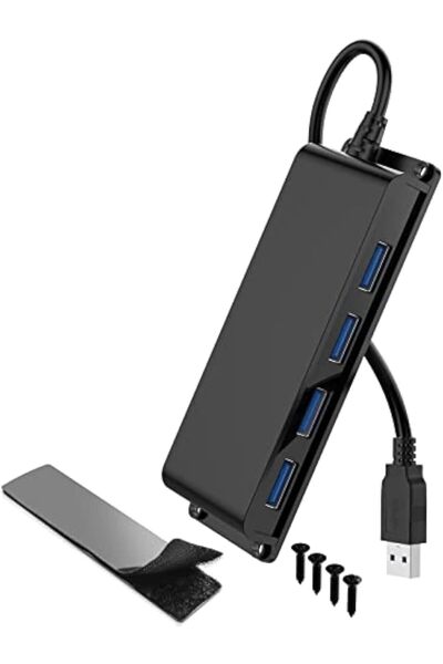 Generic موزع USB بـ 4 منافذ 3.0، موزع USB نحيف للغاية، موزع USB محمول متعدد ا...