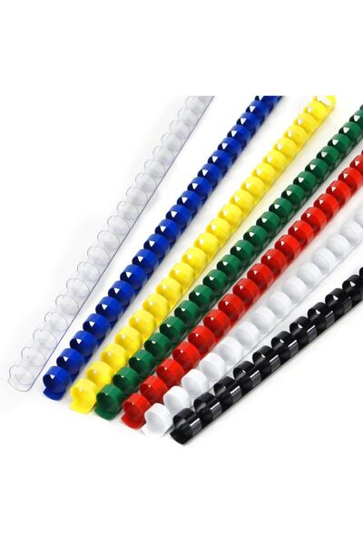 Generic Plastic Binding Combs, 21-Ring, 6mm, 20-Sheet Capacity, Mixed-Colour