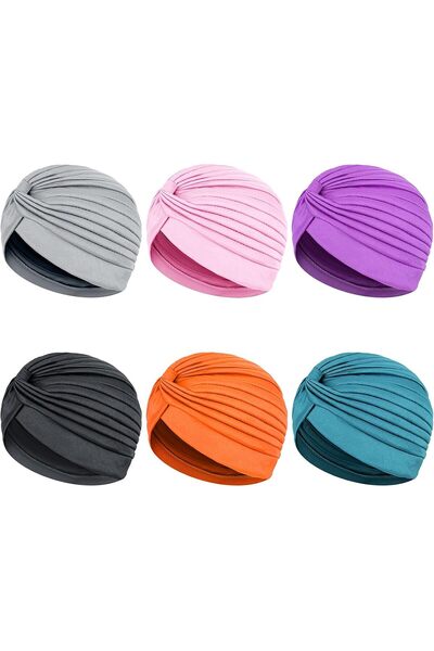 Generic Turbans for Women Stretch Slouchy Head Beanie Cover Pre-Tied Knot Twi...