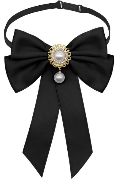 Generic Bow Ties for Girl Women, Girls Bow Tie with Pearls Adjustable Pre-tie...