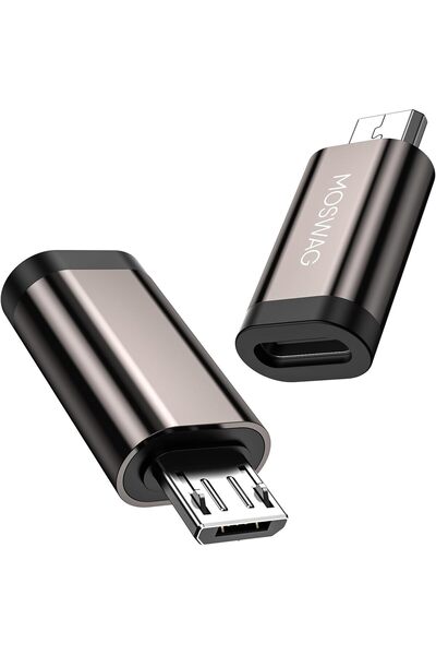 Generic حزمة من 2 محول USB C إلى مايكرو، محول USB C أنثى إلى مايكرو مدمج لهوا...