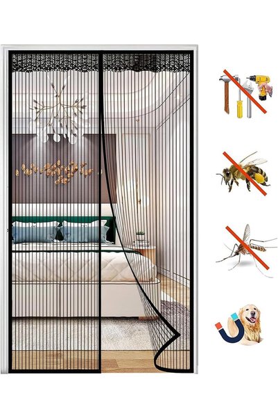 Generic Magnetic Screen Door, Anti Mosquito Bug Screen Door Mesh, Suit For Be...
