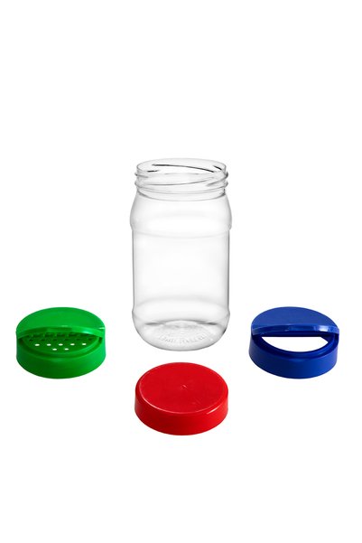 Tomis Plast Borcan din plastic cu capac 0.35 L - rotund