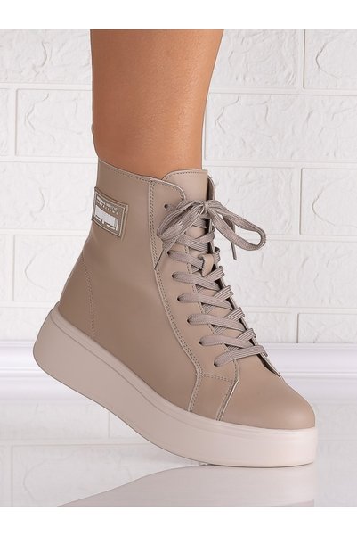ANGEL BLUE Cizme de damă kaki din piele cu blană artificială Levela, 38