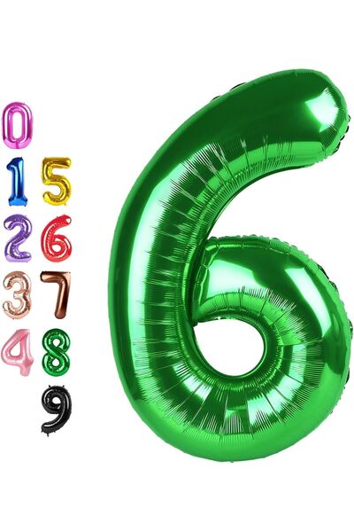 Generic بالونات أرقام خضراء كبيرة مقاس 40 بوصة من Jaffiust لتزيين أعياد الميل...