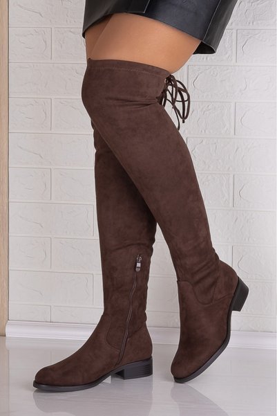 ALI Women's Brown Ecological Suede Ankle Boots, 40