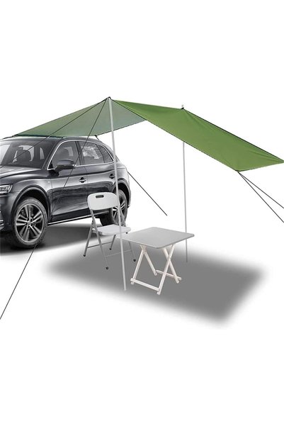 Generic Portable Car Awning Vehicle Awning Sun Shelter, 440 * 200CM Silver Co...