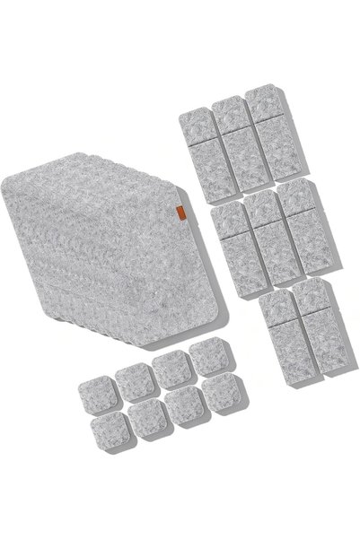 Generic مجموعة من 8 مفارش طاولة من اللباد مع حاملات أكواب وأكياس أدوات المائد...