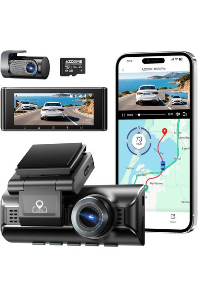 Generic كاميرا داش M550 Pro بدقة 4K+2.5K أمامية وخلفية، مزودة بمكثف فائق مقاو...