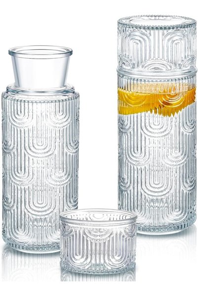 Generic Bedside Water Bottle and Glass Set one Carafe and Glass Set 21.6 oz W...