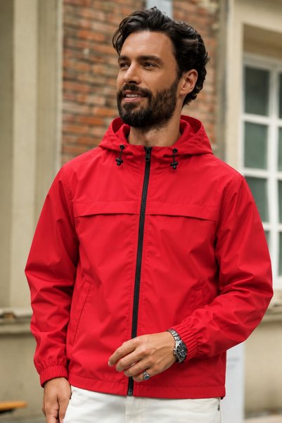 DAMGA JEANS Men's Hooded Zippered Casual Seasonal Jacket