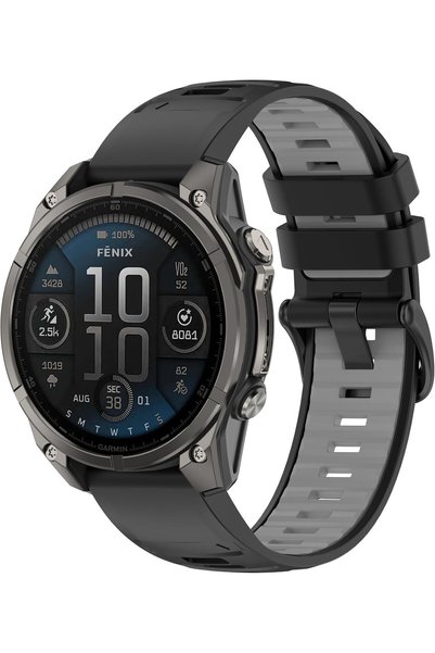 Generic حزام ساعة سيليكون متوافق مع Garmin Fenix 8 AMOLED 47mm / Fenix 7 Pro/...