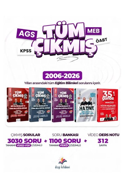 Dizgi Kitap 2027 MEB AGS Eğitim Bilimleri Ders Notları, Soru Bankası ve Çıkmı...