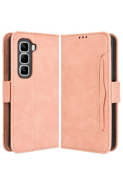 XGSM Husă flip pentru Infinix Hot 50 Pro 4G, cu slot pentru card, roz