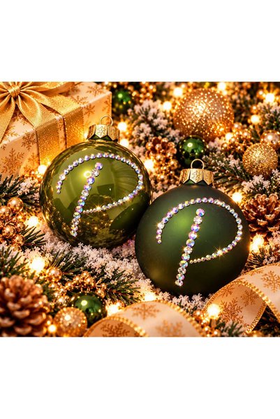 by Alexandra Vacarusi Globuri Brad de sticla , set 2 bucati personalizate cu ...